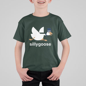 Funny Goose T Shirt For Kid Cute Silly Goose Meme Aesthetic Trendy TS11 Dark Forest Green Print Your Wear