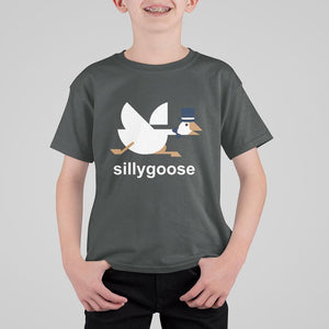Funny Goose T Shirt For Kid Cute Silly Goose Meme Aesthetic Trendy TS11 Dark Heather Print Your Wear