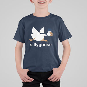 Funny Goose T Shirt For Kid Cute Silly Goose Meme Aesthetic Trendy TS11 Navy Print Your Wear