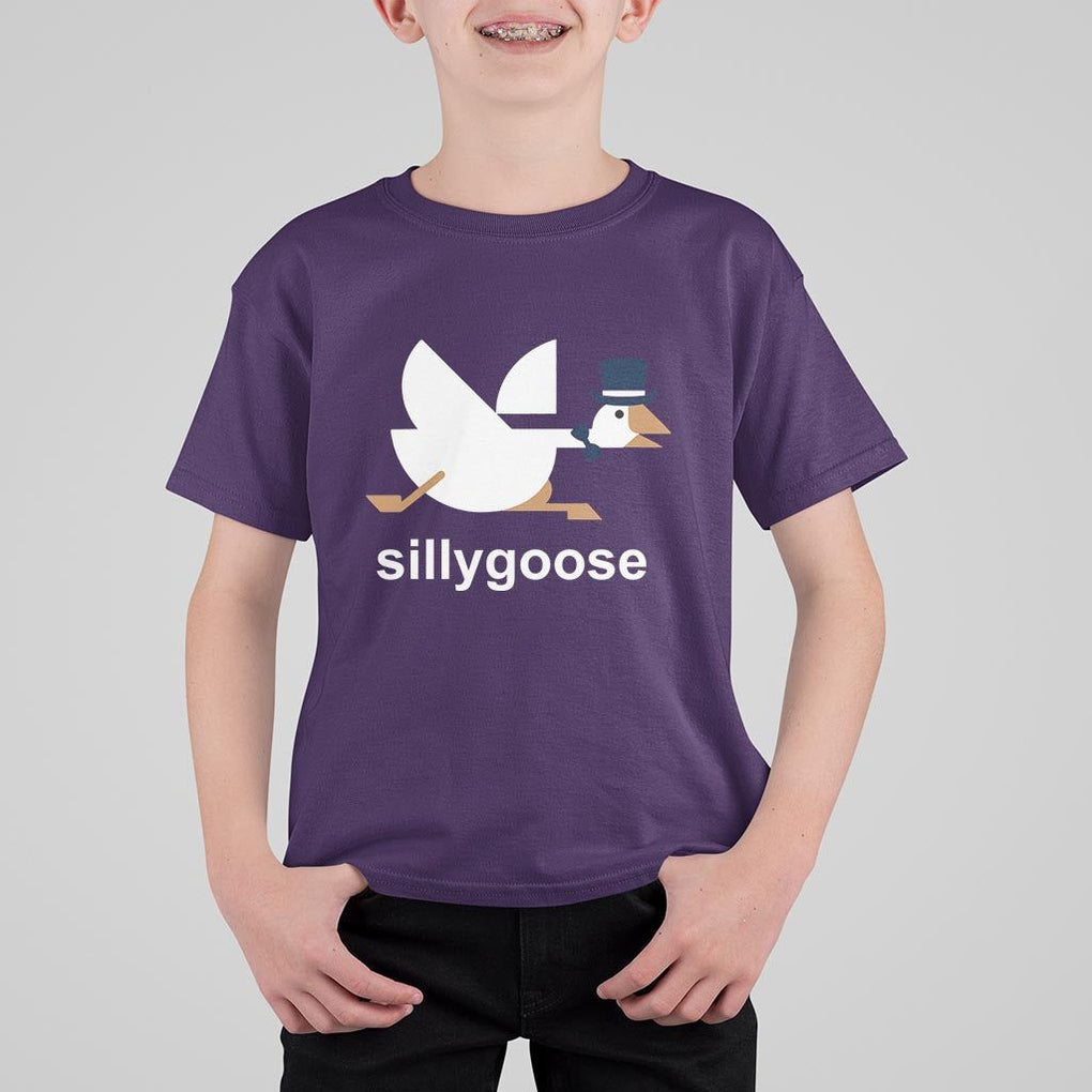 Funny Goose T Shirt For Kid Cute Silly Goose Meme Aesthetic Trendy TS11 Purple Print Your Wear