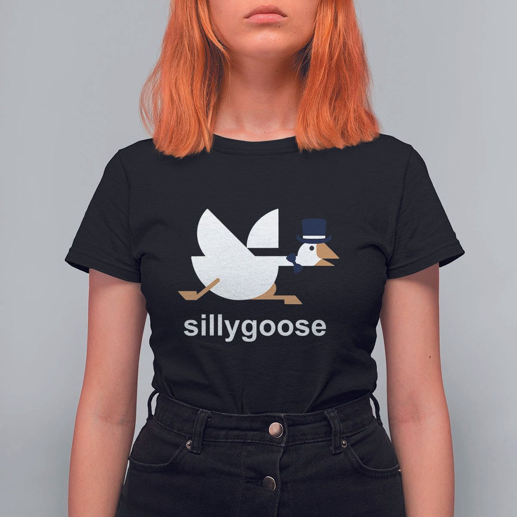Funny Goose T Shirt For Women Cute Silly Goose Meme Aesthetic Trendy TS11 Black Print Your Wear