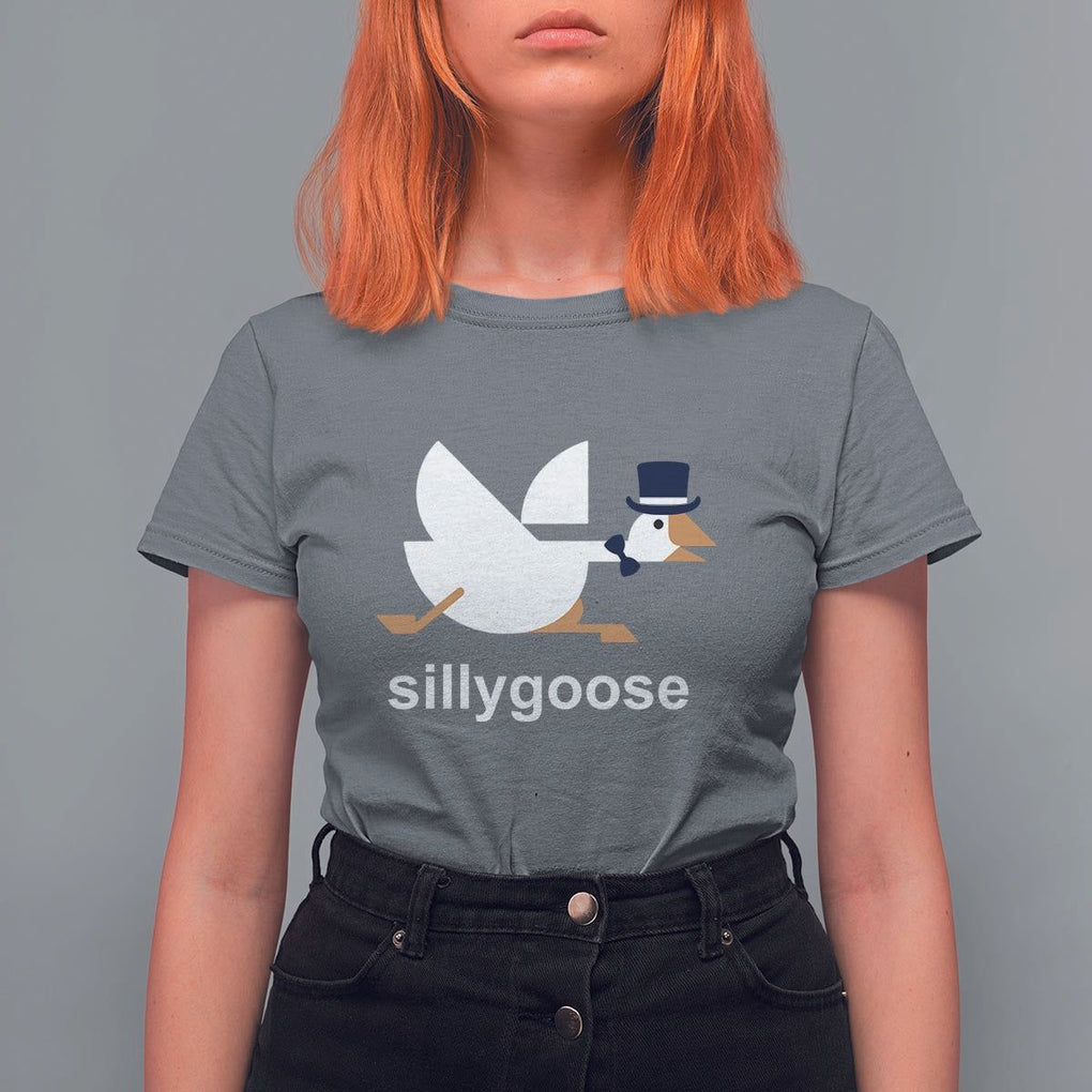 Funny Goose T Shirt For Women Cute Silly Goose Meme Aesthetic Trendy TS11 Charcoal Print Your Wear