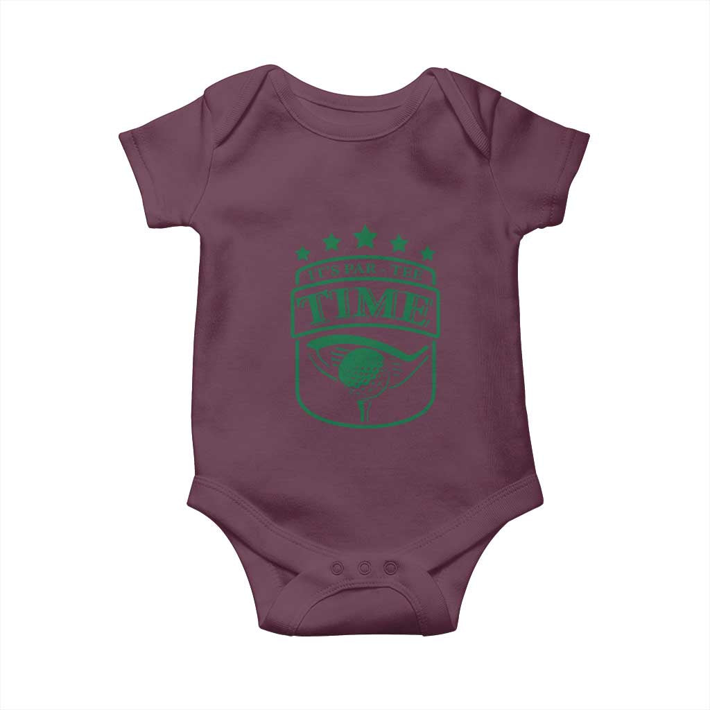 Funny Golf Lover Baby Onesie Let's Par - Tee Golfing Pun TS11 Maroon Print Your Wear