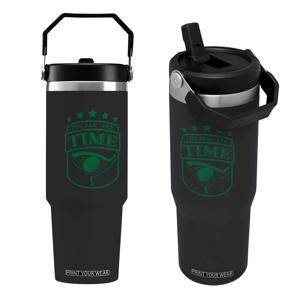 Funny Golf Lover Flip Straw Tumbler Let's Par - Tee Golfing Pun TS11 One Size: 30 oz Black Print Your Wear