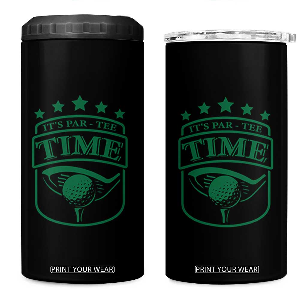 Funny Golf Lover 4 in 1 Can Cooler Tumbler Let's Par - Tee Golfing Pun TS11 One Size: 16 oz Black Print Your Wear