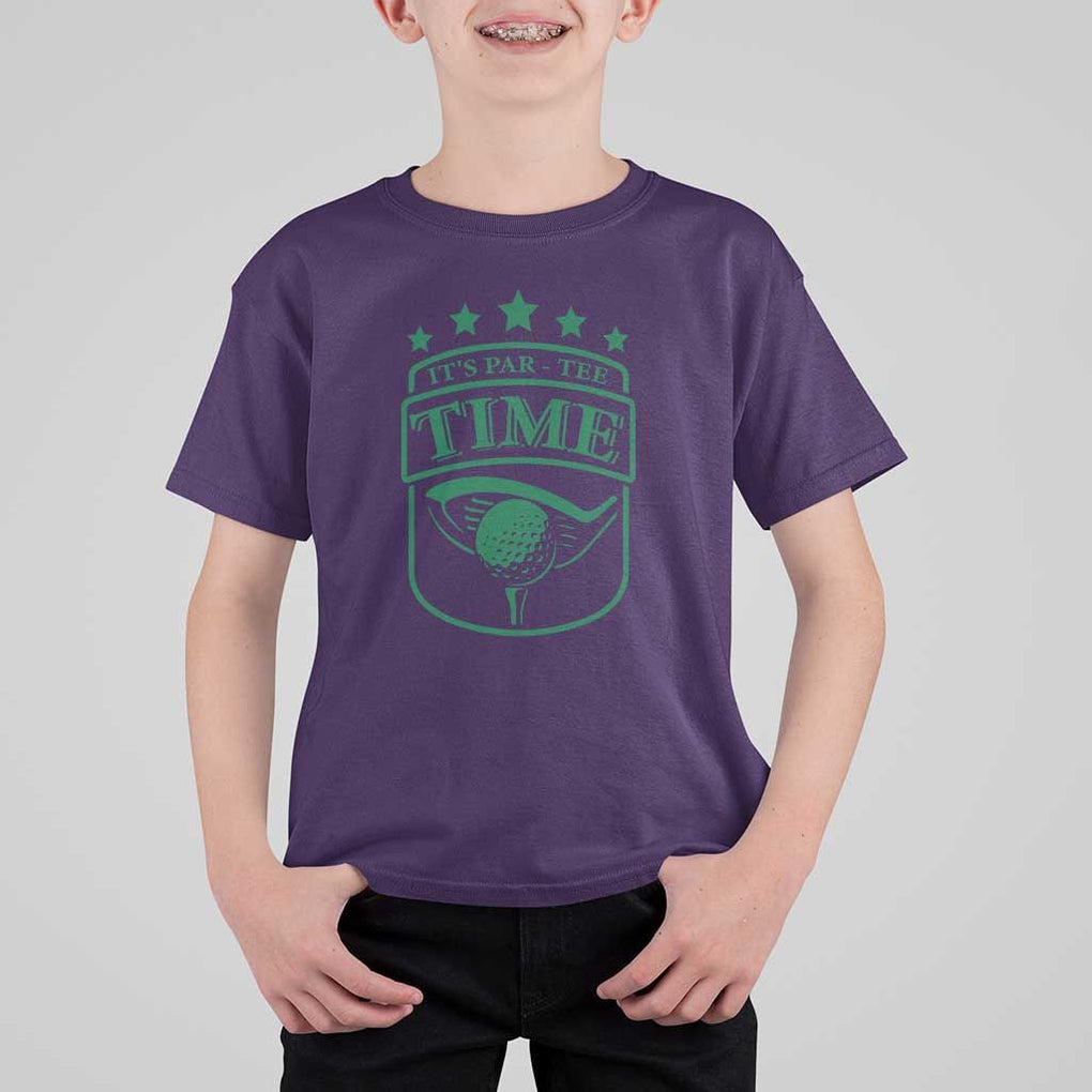 Funny Golf Lover T Shirt For Kid Let's Par - Tee Golfing Pun TS11 Purple Print Your Wear