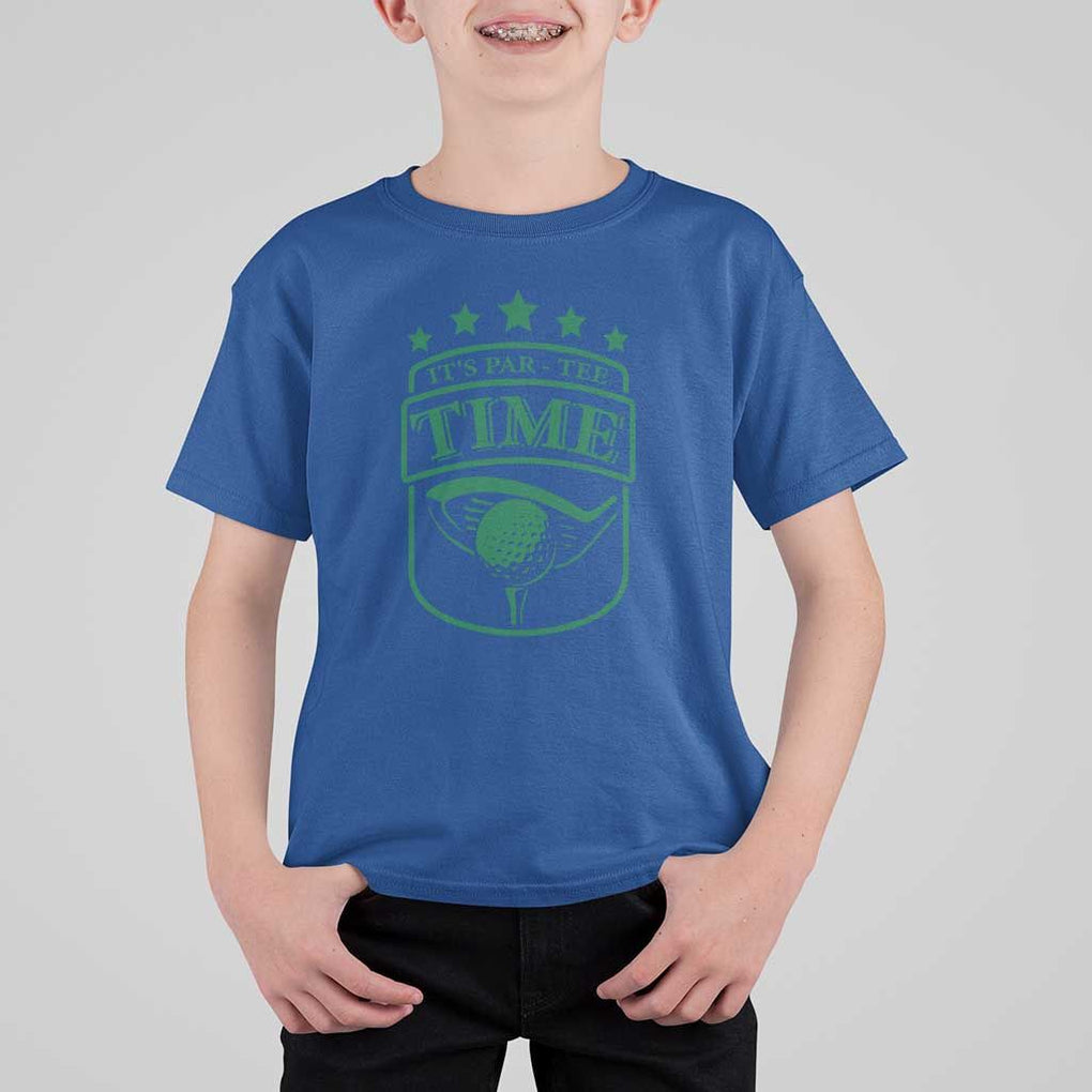 Funny Golf Lover T Shirt For Kid Let's Par - Tee Golfing Pun TS11 Royal Blue Print Your Wear