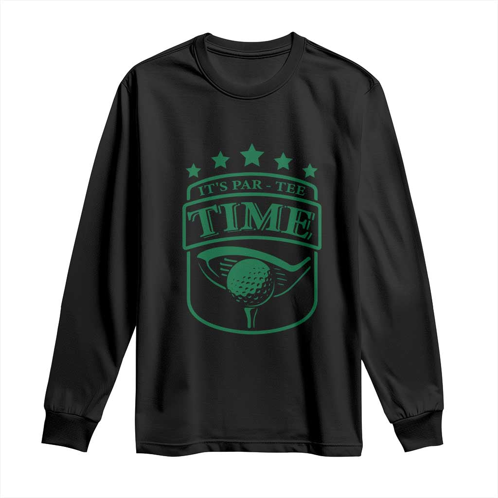 Funny Golf Lover Long Sleeve Shirt Let's Par - Tee Golfing Pun TS11 Black Print Your Wear