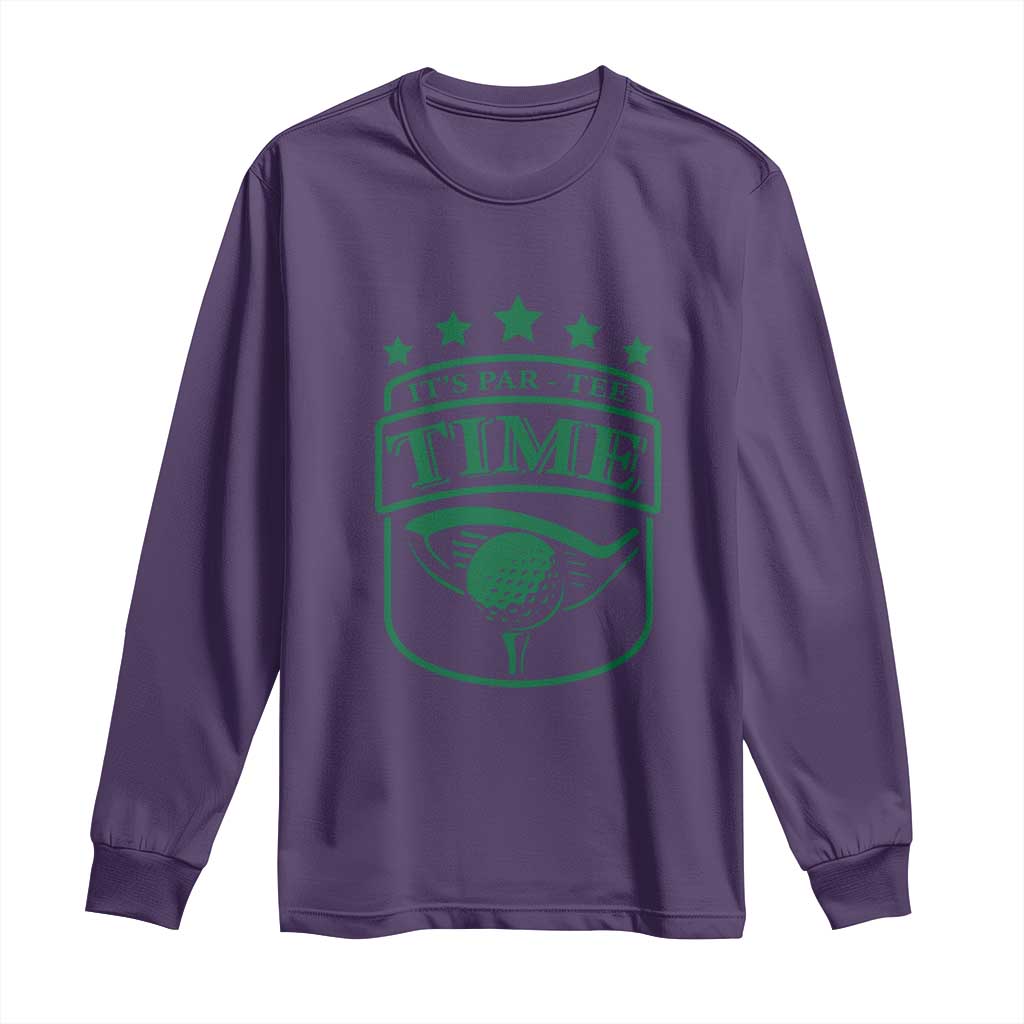 Funny Golf Lover Long Sleeve Shirt Let's Par - Tee Golfing Pun TS11 Purple Print Your Wear