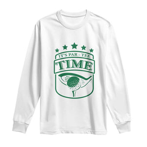 Funny Golf Lover Long Sleeve Shirt Let's Par - Tee Golfing Pun TS11 White Print Your Wear