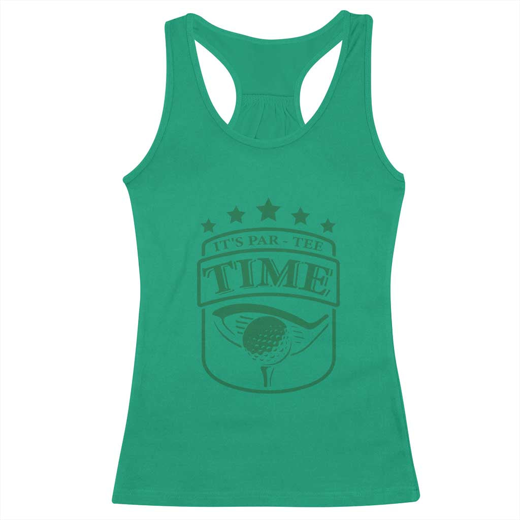 Funny Golf Lover Racerback Tank Top Let's Par - Tee Golfing Pun TS11 Irish Green Print Your Wear