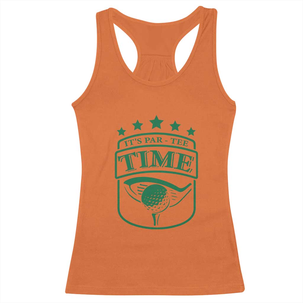 Funny Golf Lover Racerback Tank Top Let's Par - Tee Golfing Pun TS11 Orange Print Your Wear