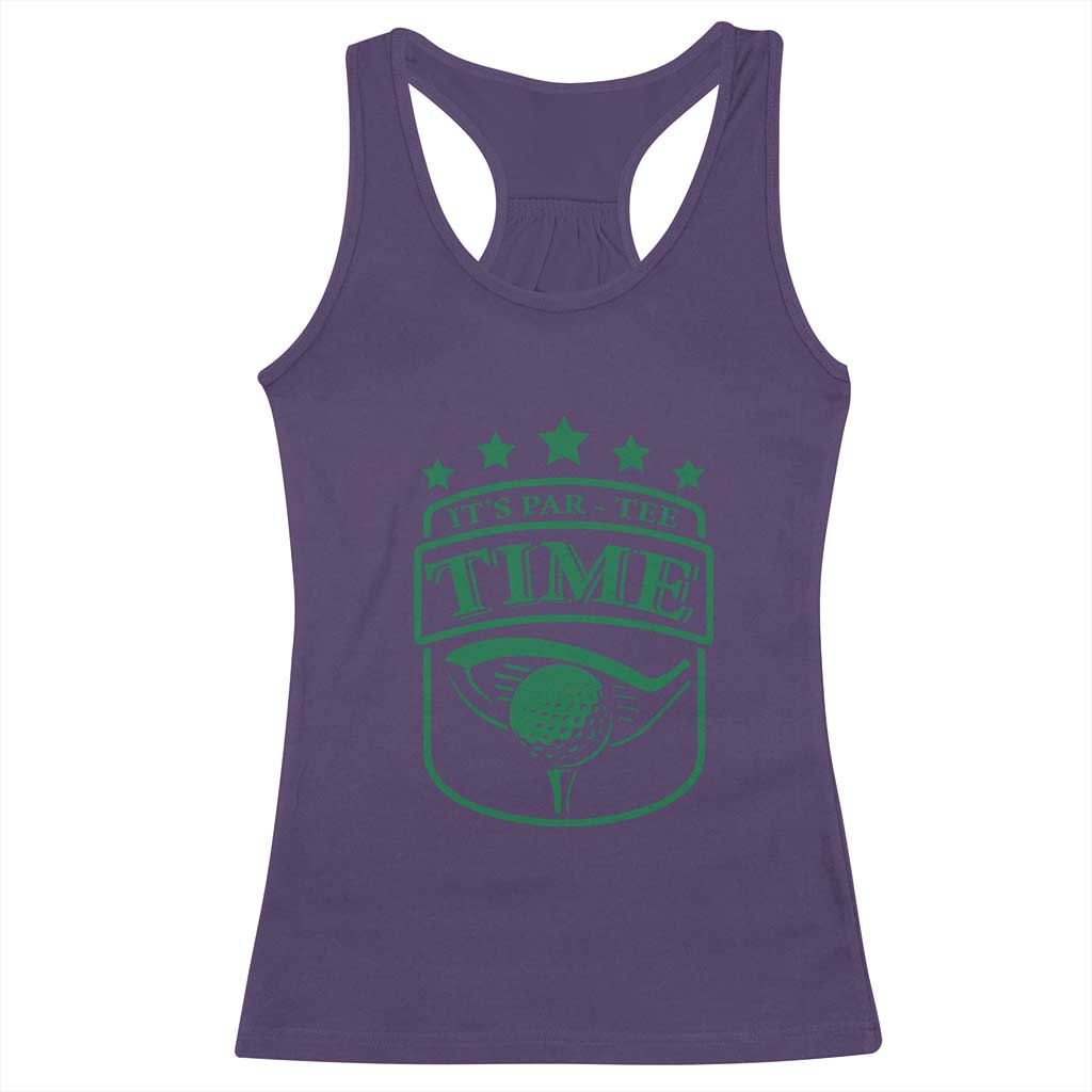 Funny Golf Lover Racerback Tank Top Let's Par - Tee Golfing Pun TS11 Purple Print Your Wear