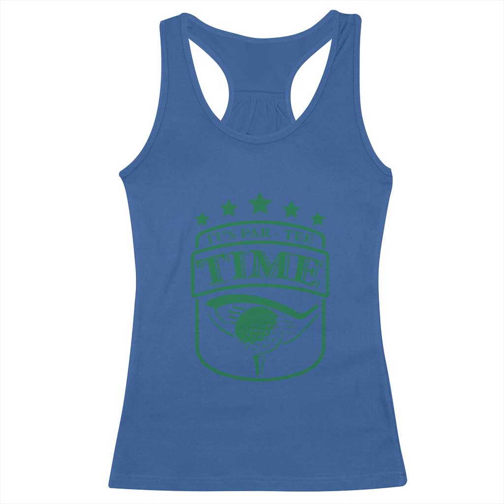 Funny Golf Lover Racerback Tank Top Let's Par - Tee Golfing Pun TS11 Royal Blue Print Your Wear