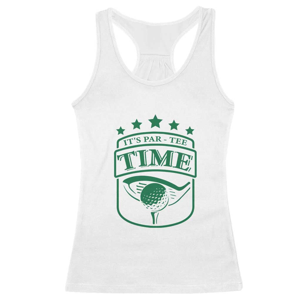 Funny Golf Lover Racerback Tank Top Let's Par - Tee Golfing Pun TS11 White Print Your Wear