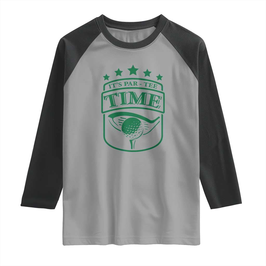 Funny Golf Lover Raglan Shirt Let's Par - Tee Golfing Pun TS11 Sport Gray Black Print Your Wear