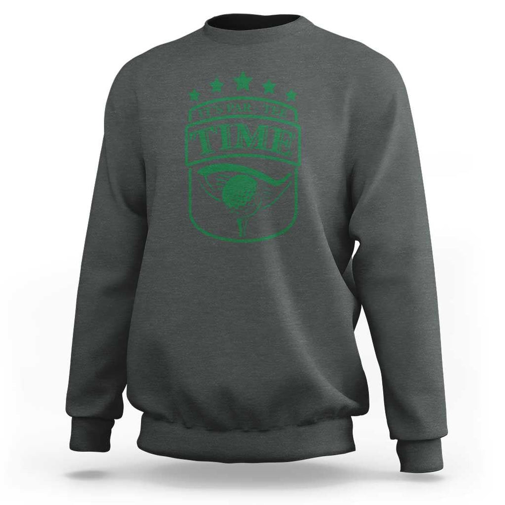 Funny Golf Lover Sweatshirt Let's Par - Tee Golfing Pun TS11 Dark Heather Print Your Wear