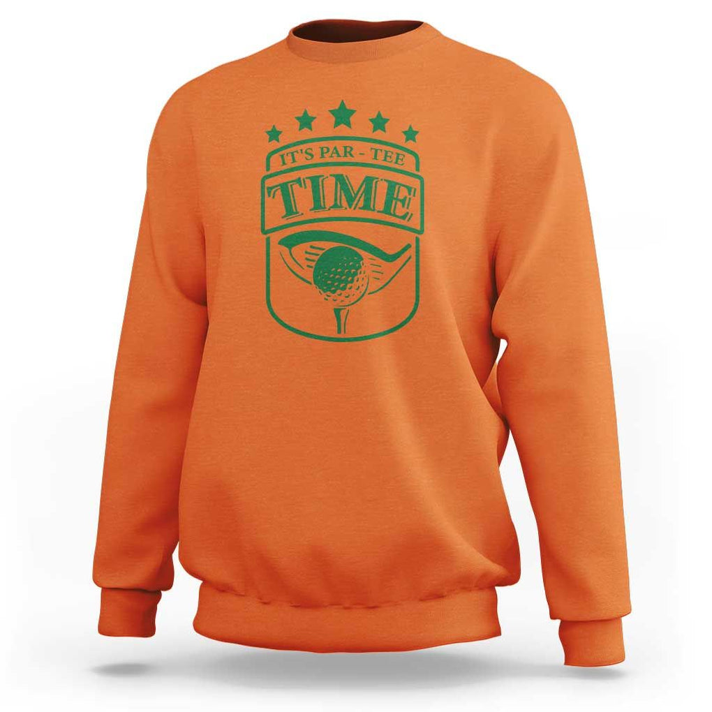Funny Golf Lover Sweatshirt Let's Par - Tee Golfing Pun TS11 Orange Print Your Wear