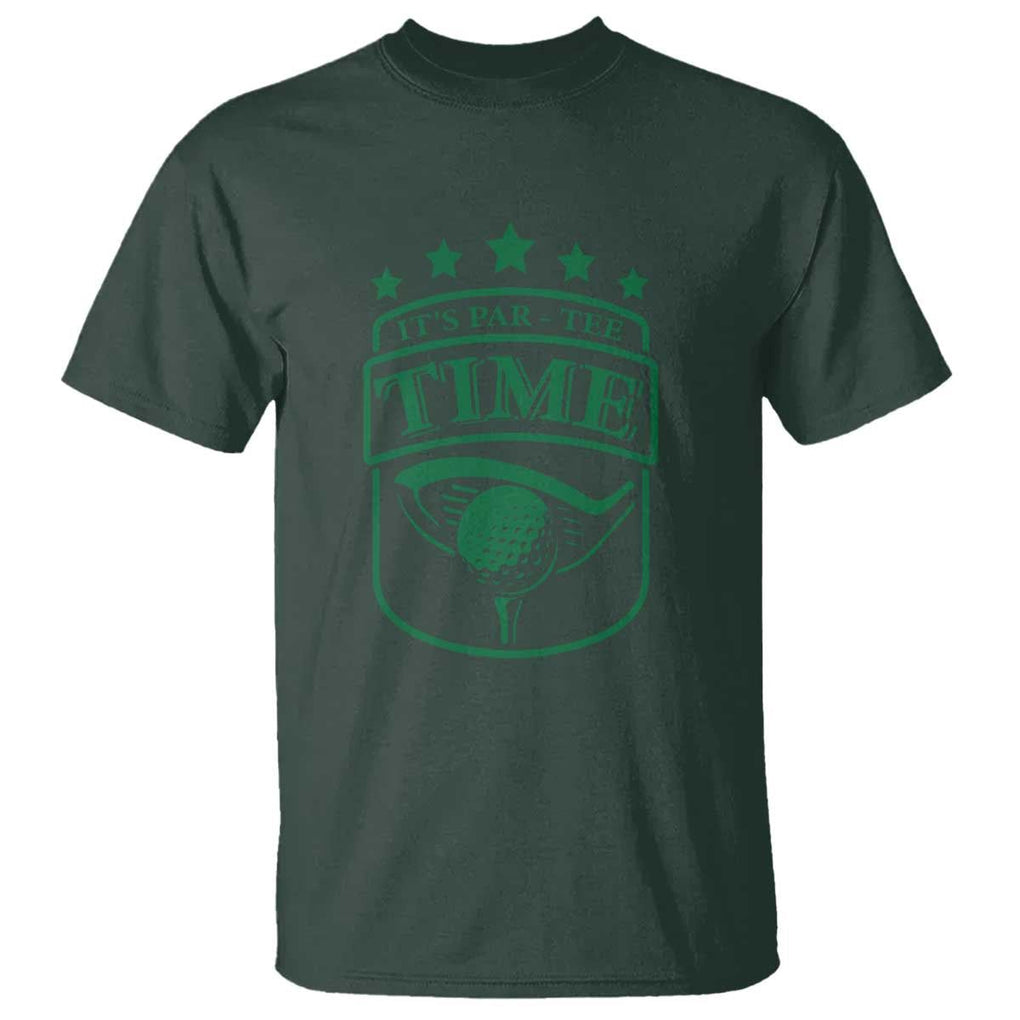 Funny Golf Lover T Shirt Let's Par - Tee Golfing Pun TS11 Dark Forest Green Print Your Wear