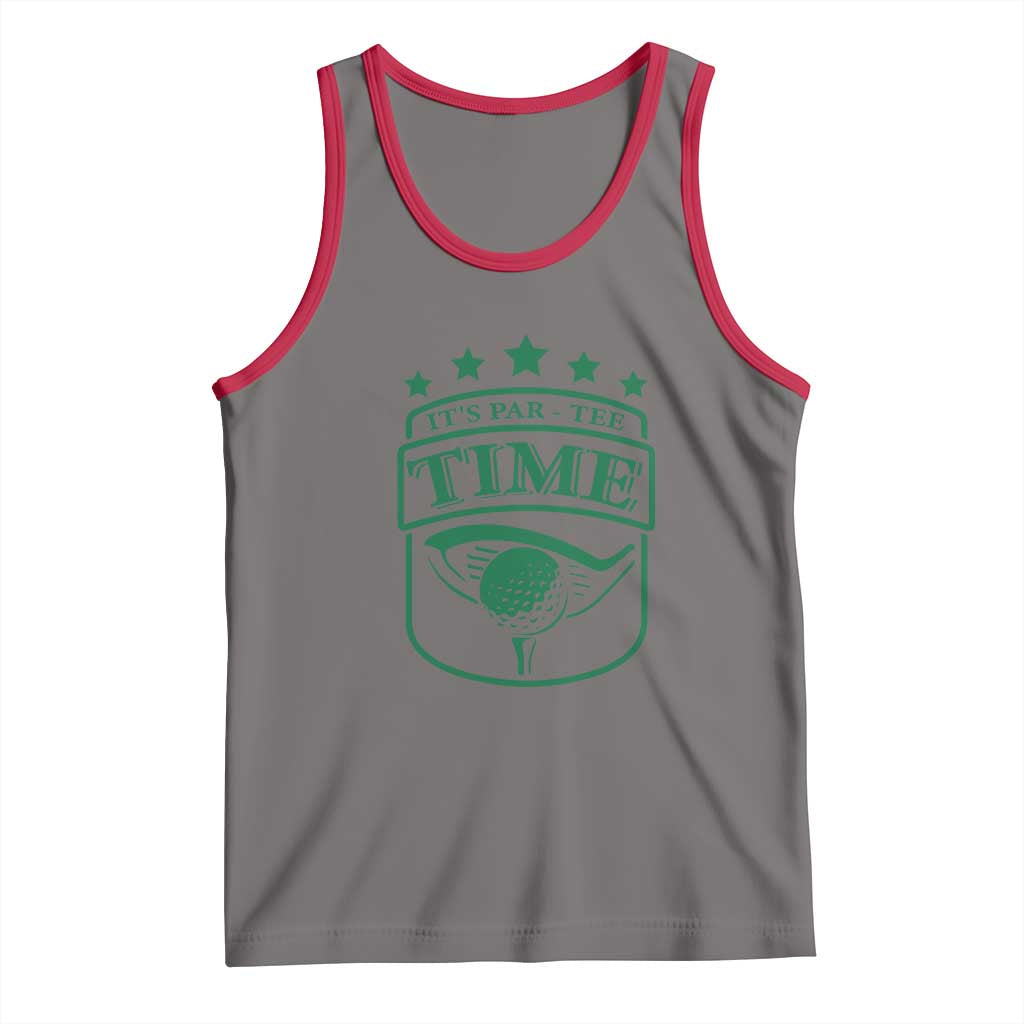 Funny Golf Lover Tank Top Let's Par - Tee Golfing Pun TS11 Deep Heather Red Print Your Wear