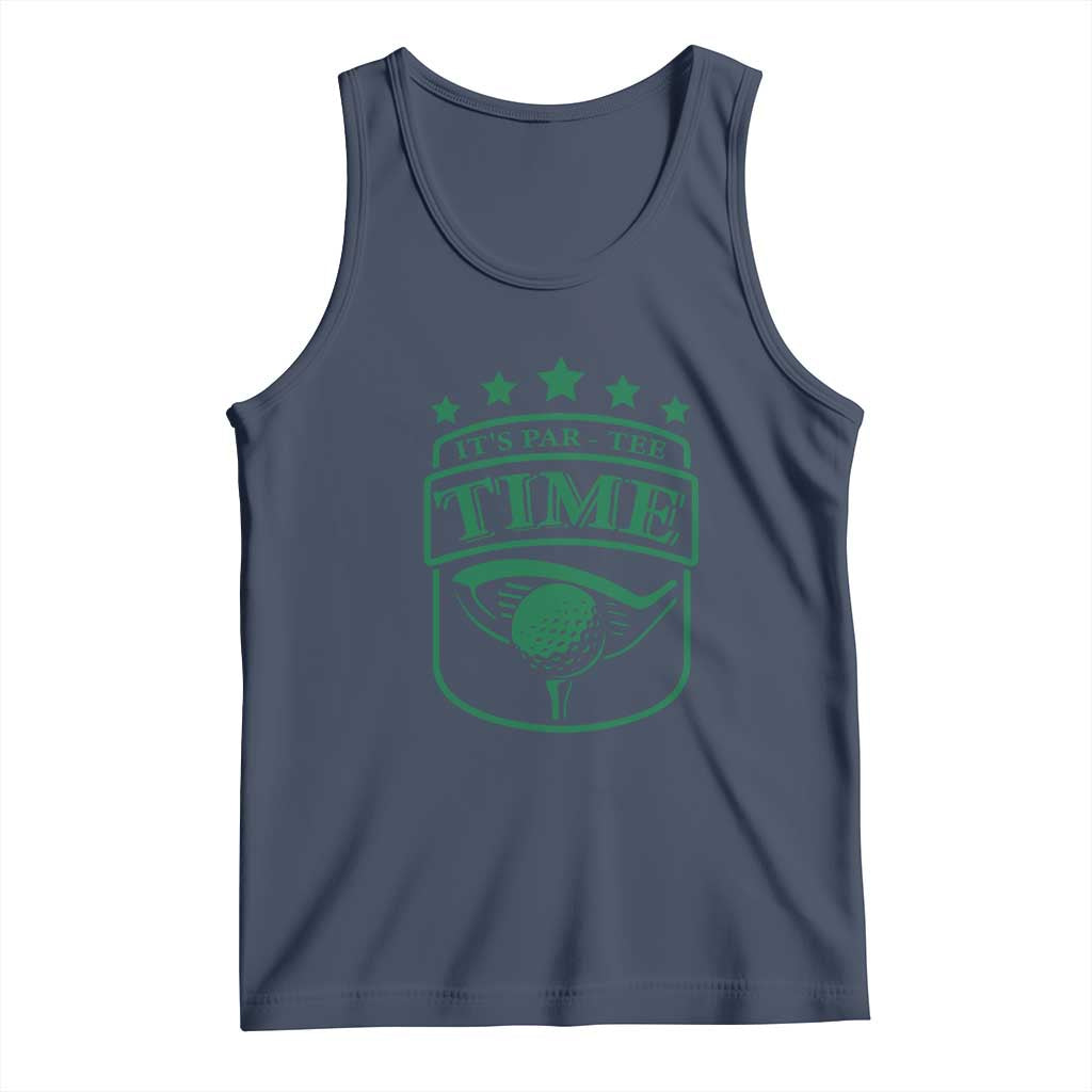 Funny Golf Lover Tank Top Let's Par - Tee Golfing Pun TS11 Navy Print Your Wear