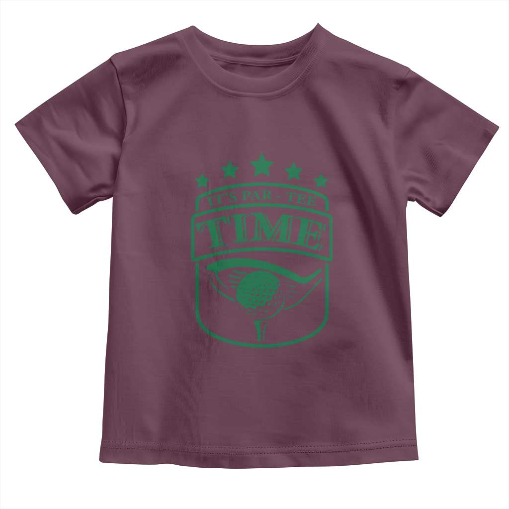 Funny Golf Lover Toddler T Shirt Let's Par - Tee Golfing Pun TS11 Maroon Print Your Wear
