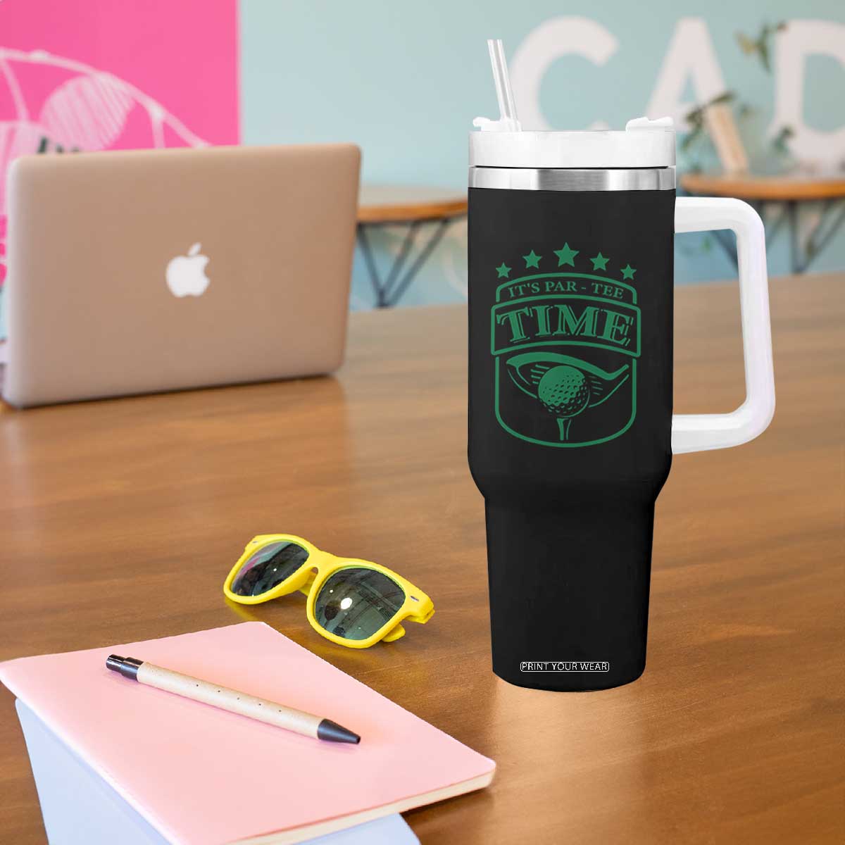 Funny Golf Lover Tumbler With Handle Let's Par - Tee Golfing Pun TS11 Print Your Wear
