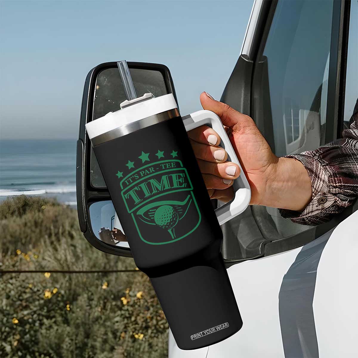 Funny Golf Lover Tumbler With Handle Let's Par - Tee Golfing Pun TS11 Print Your Wear