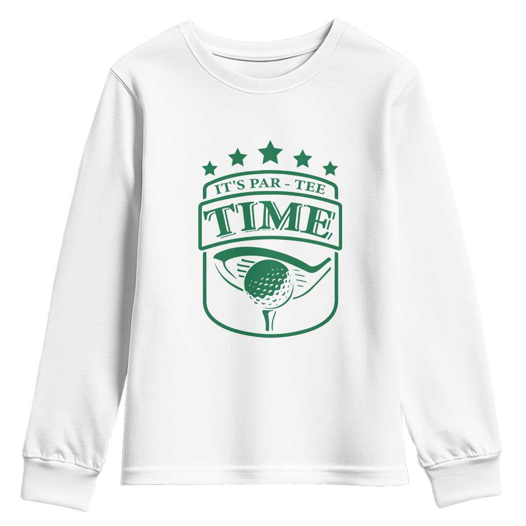 Funny Golf Lover Youth Sweatshirt Let's Par - Tee Golfing Pun TS11 White Print Your Wear