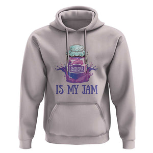 Alzheimer Is My Jam Hoodie Awareness Support Funny Saying Quotes Grape Jar TS11 Ice Gray Print Your Wear