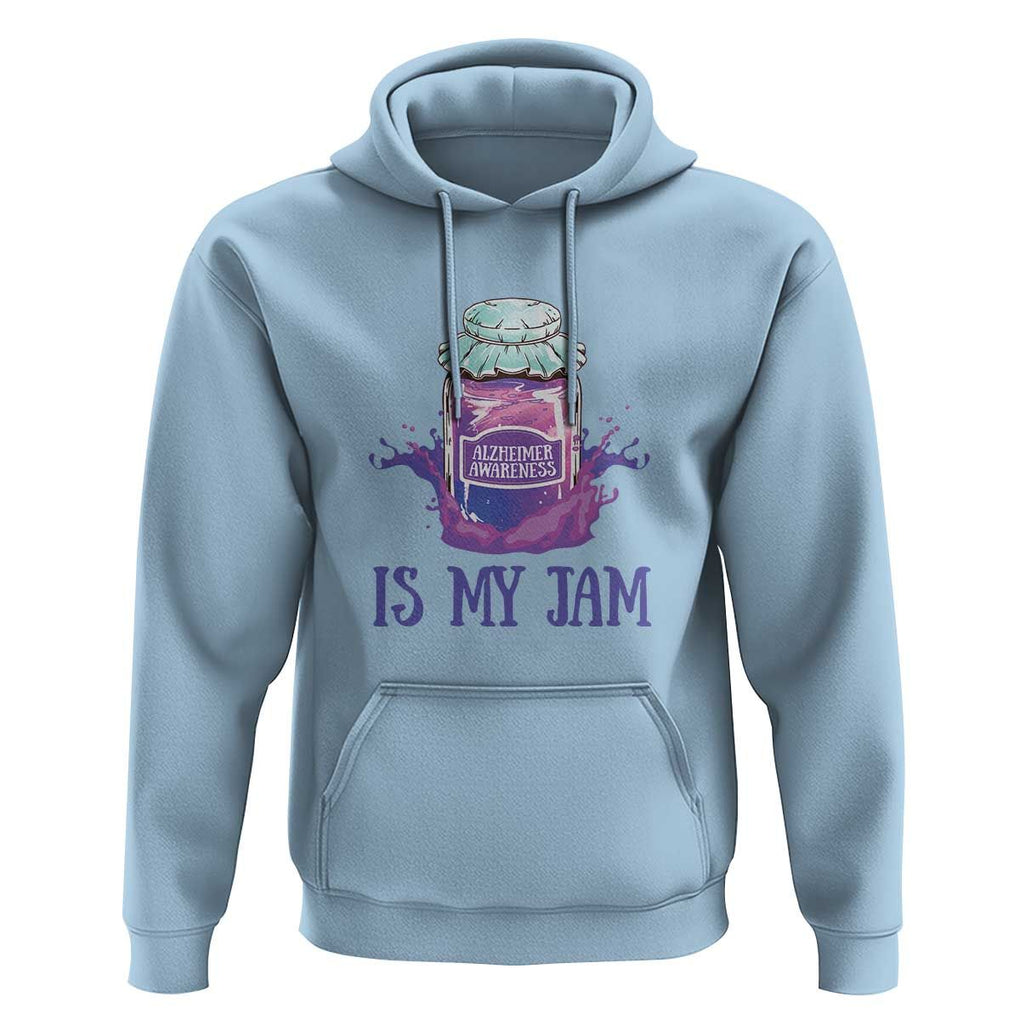 Alzheimer Is My Jam Hoodie Awareness Support Funny Saying Quotes Grape Jar TS11 Light Blue Print Your Wear