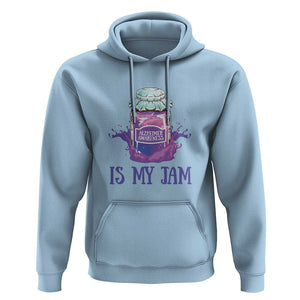 Alzheimer Is My Jam Hoodie Awareness Support Funny Saying Quotes Grape Jar TS11 Light Blue Print Your Wear