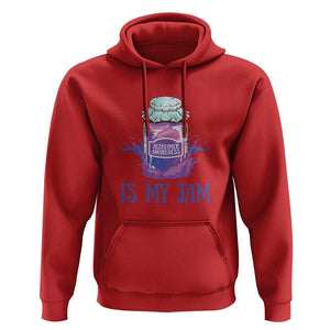 Alzheimer Is My Jam Hoodie Awareness Support Funny Saying Quotes Grape Jar TS11 Red Print Your Wear