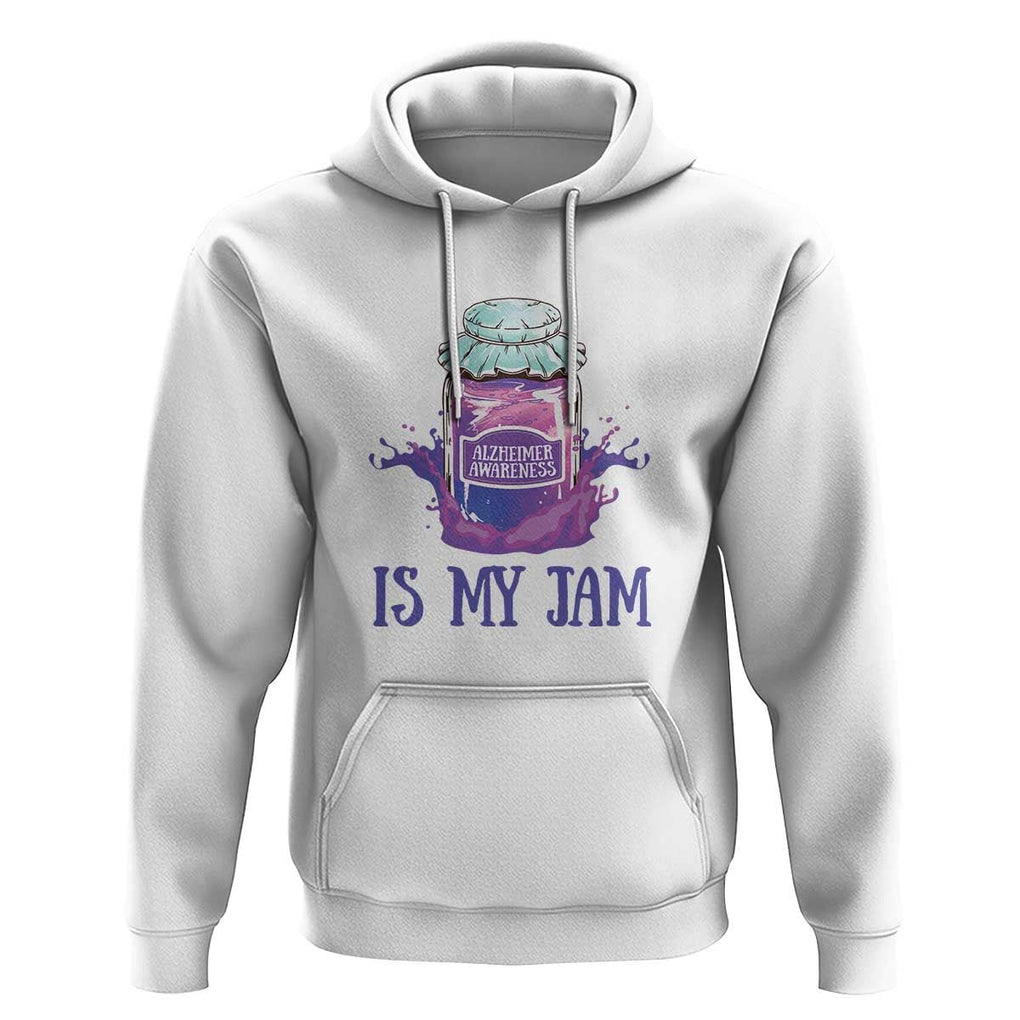 Alzheimer Is My Jam Hoodie Awareness Support Funny Saying Quotes Grape Jar TS11 White Print Your Wear