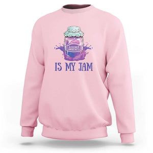 Alzheimer Is My Jam Sweatshirt Awareness Support Funny Saying Quotes Grape Jar TS11 Light Pink Print Your Wear
