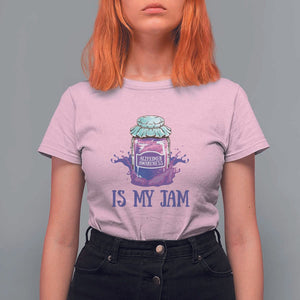 Alzheimer Is My Jam T Shirt For Women Awareness Support Funny Saying Quotes Grape Jar TS11 Light Pink Print Your Wear