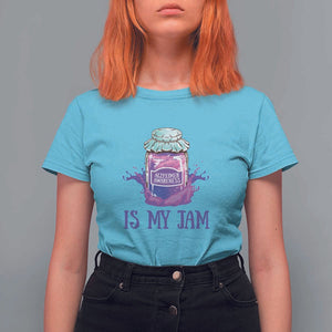 Alzheimer Is My Jam T Shirt For Women Awareness Support Funny Saying Quotes Grape Jar TS11 Sky Print Your Wear