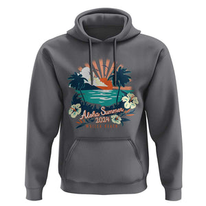 Summer Beach Hoodie Vintage Aloha Summer 2024 Wailea Hibiscus Flower TS11 Charcoal Print Your Wear