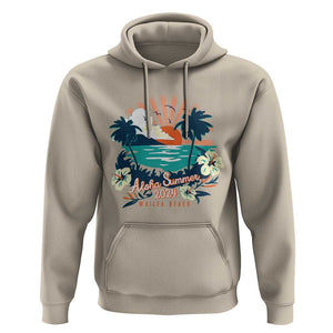 Summer Beach Hoodie Vintage Aloha Summer 2024 Wailea Hibiscus Flower TS11 Sand Print Your Wear