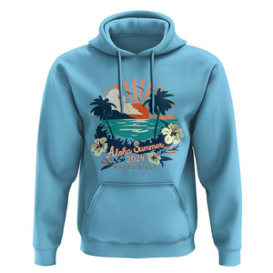 Summer Beach Hoodie Vintage Aloha Summer 2024 Wailea Hibiscus Flower TS11 Sky Print Your Wear