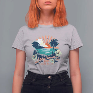 Summer Beach T Shirt For Women Vintage Aloha Summer 2024 Wailea Hibiscus Flower TS11 Ice Gray Print Your Wear