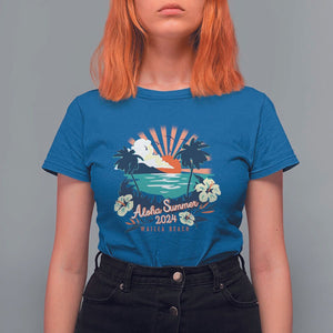 Summer Beach T Shirt For Women Vintage Aloha Summer 2024 Wailea Hibiscus Flower TS11 Royal Blue Print Your Wear