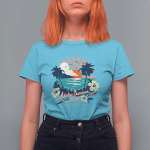 Summer Beach T Shirt For Women Vintage Aloha Summer 2024 Wailea Hibiscus Flower TS11 Sky Print Your Wear