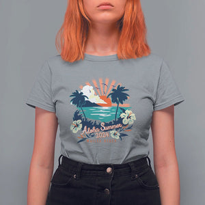 Summer Beach T Shirt For Women Vintage Aloha Summer 2024 Wailea Hibiscus Flower TS11 Sport Gray Print Your Wear