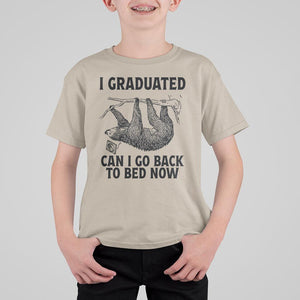 Graduation T Shirt For Kid I Graduated Can I Go Back To Bed Now Cute Sloth TS11 Sand Print Your Wear