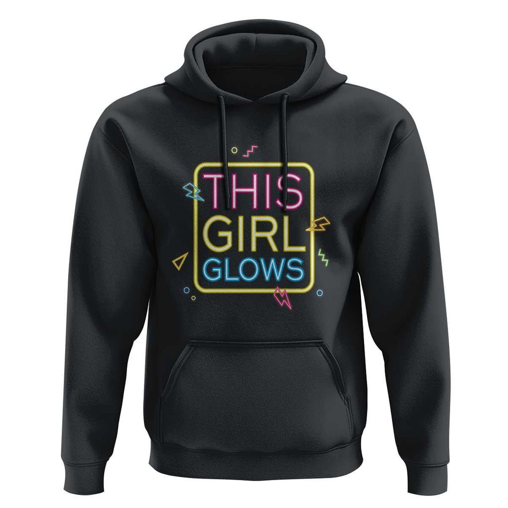This Girl Glows Hoodie Neon Women Party Night TS11 Black Print Your Wear