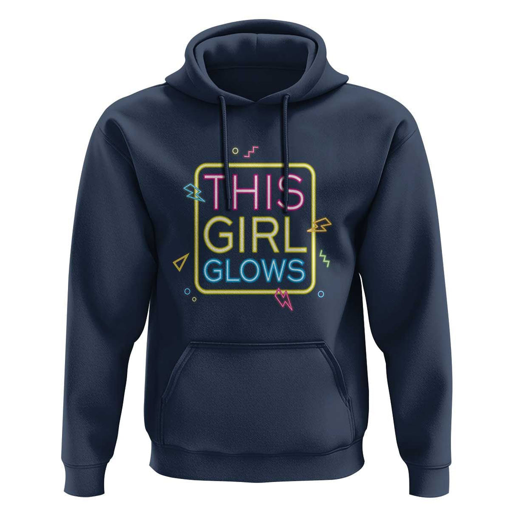 This Girl Glows Hoodie Neon Women Party Night TS11 Navy Print Your Wear