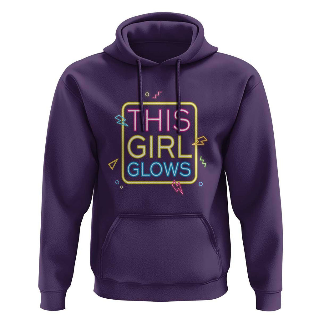 This Girl Glows Hoodie Neon Women Party Night TS11 Purple Print Your Wear