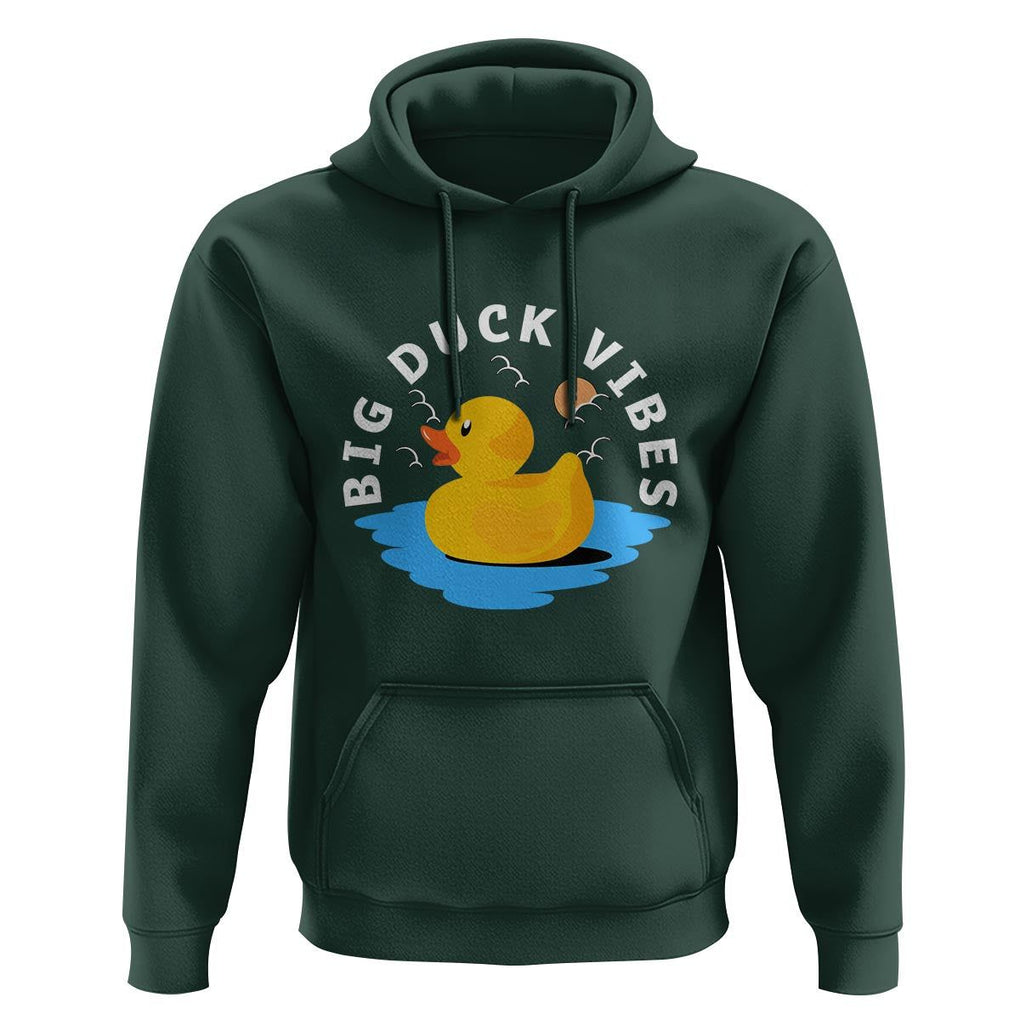 Rubber Ducky Hoodie Big Duck Vibes Cute Surfing Ocean Waves Summer Vacation TS11 Dark Forest Green Print Your Wear