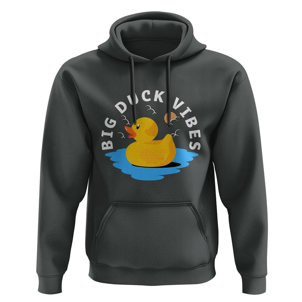 Rubber Ducky Hoodie Big Duck Vibes Cute Surfing Ocean Waves Summer Vacation TS11 Dark Heather Print Your Wear